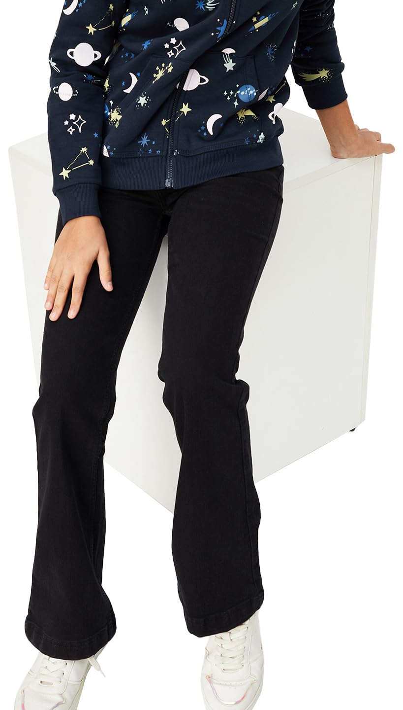 Max Girls Solid Flared Jeans (S24EFD10BLACK)_9-10Y
