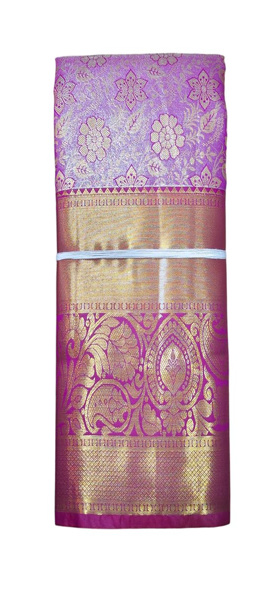 SREE KUMARAN Women's Kanchipuram Silk Pure Pattu Sarees With Blouse (VSK163-1)