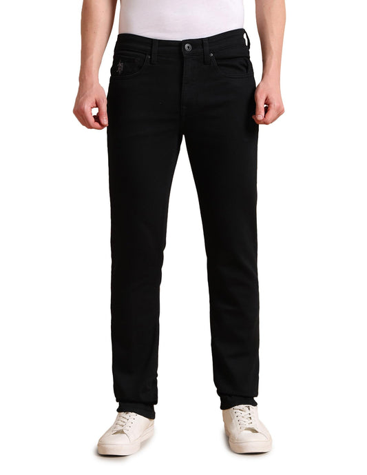 U.S. POLO ASSN. Men's Skinny Mid Rise Jeans (UDJENO1021_Black