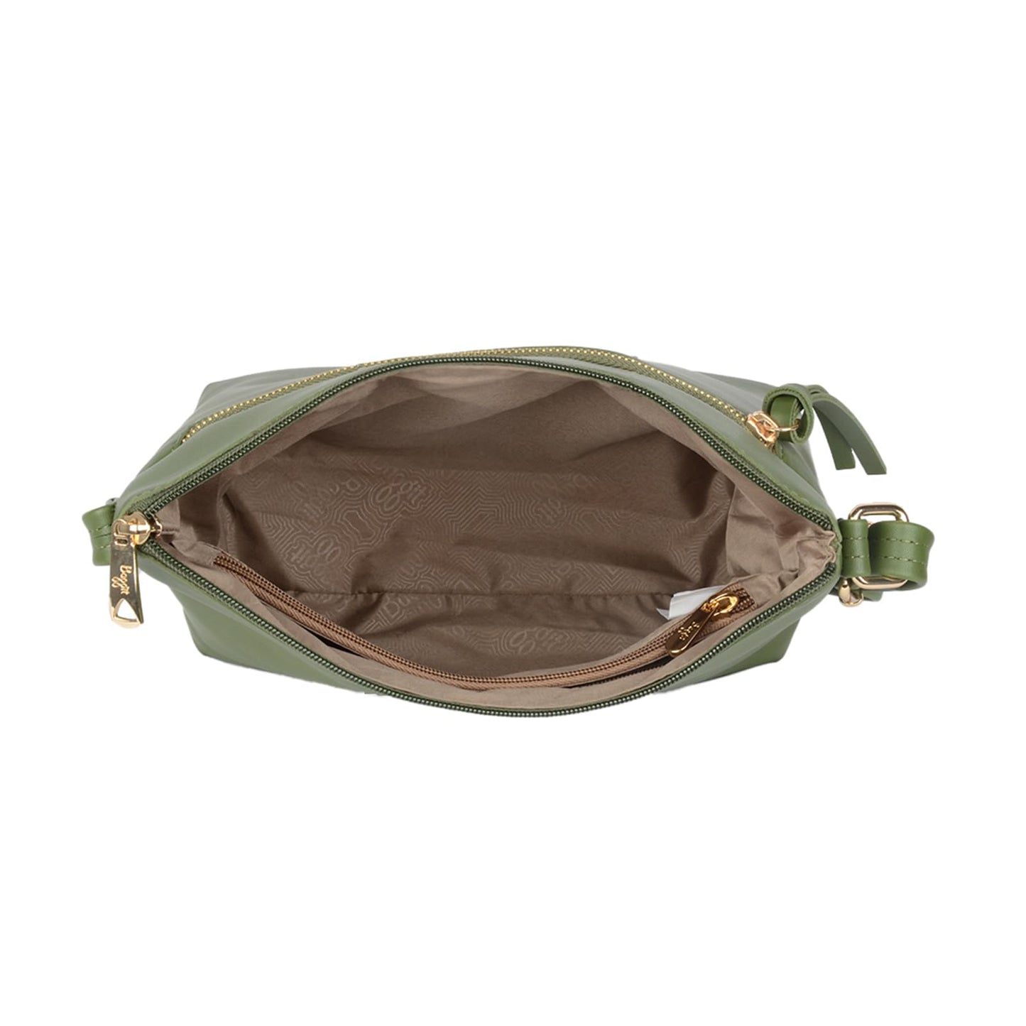 Baggit Women's Tilling Green Medium Sling Bag | Ladies Stylish Casual Cross Body Purse Handbag | Faux Leather | 6-Month Warranty | Cruelty-Free Material | Made in India