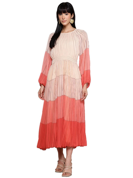 Label RITU KUMAR Coral Samantha Long Dress