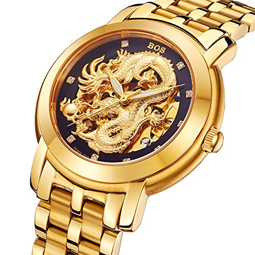 Ubervia® Aesop Men's Watch Automatic Mechanical Chinese Dragon Skeleton