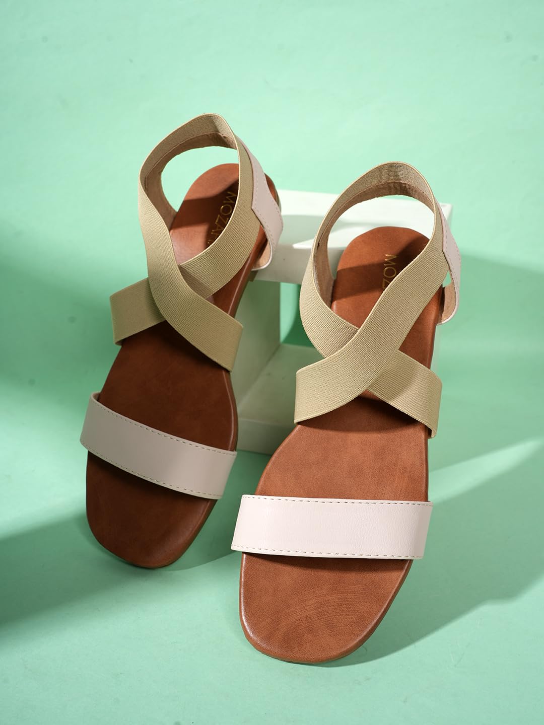 MOZAFIA Women's Slide Sandals | Stylish Comfortable Flat Slip-On Slippers for Casual & Daily Wear (CREAM, UK Footwear Size System, Adult, Women, Numeric, Medium, 8)