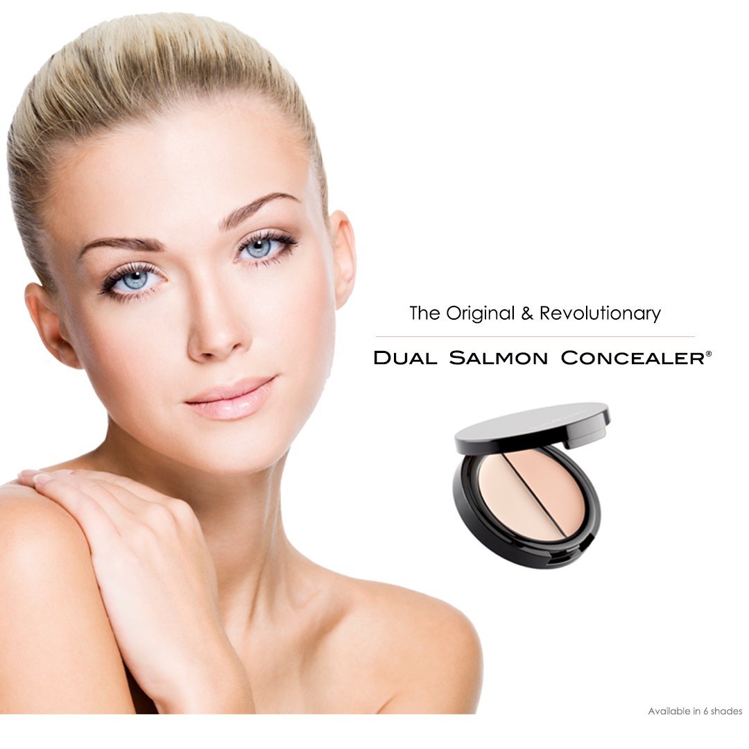 EVE PEARL Dual Salmon Concealer Full Coverage Under Eye Concealer Smooth Skin Treatment Brighten Makeup Hydrate Skincare (Medium)