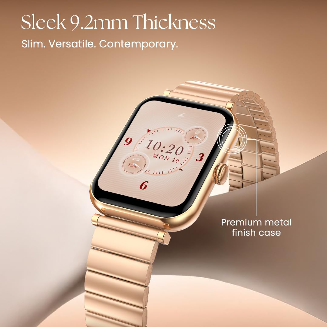 Fastrack Noir Charm Women Smart Watch 1.65" inch AMOLED Display,Sleek Design,AI Watchface & AI Chat,Functional Crown,24/7 Health Suite,BT Calling,SpO2,HRM,IP68, Multiple Menu Styles,Games - Black
