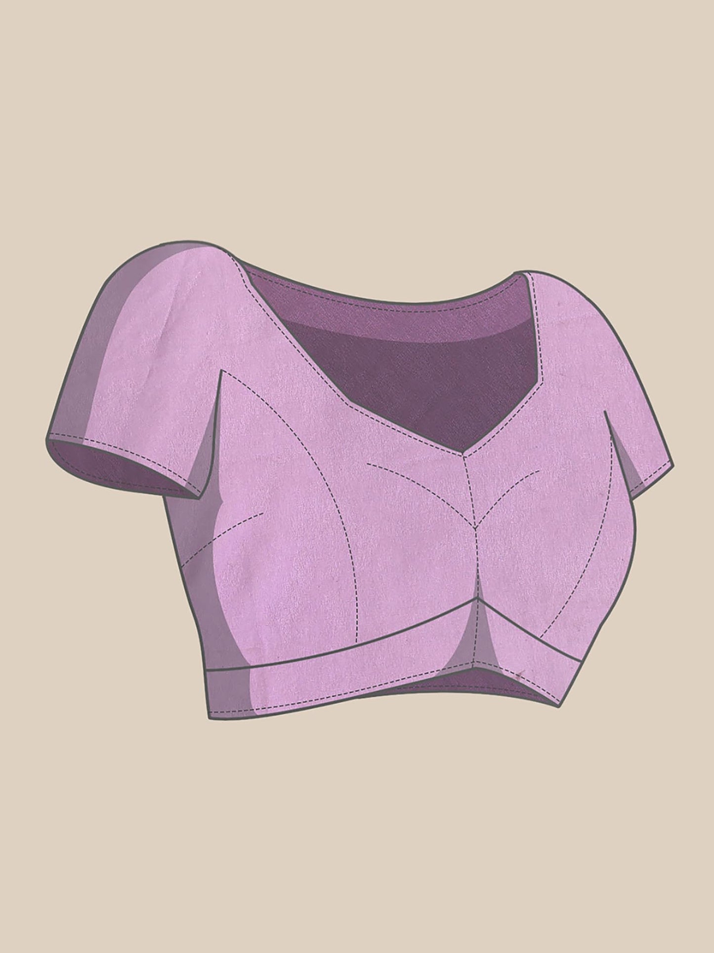 AKHILAM Women's Lavender Embellished Georgette Saree With Unstitched Blouse Piece