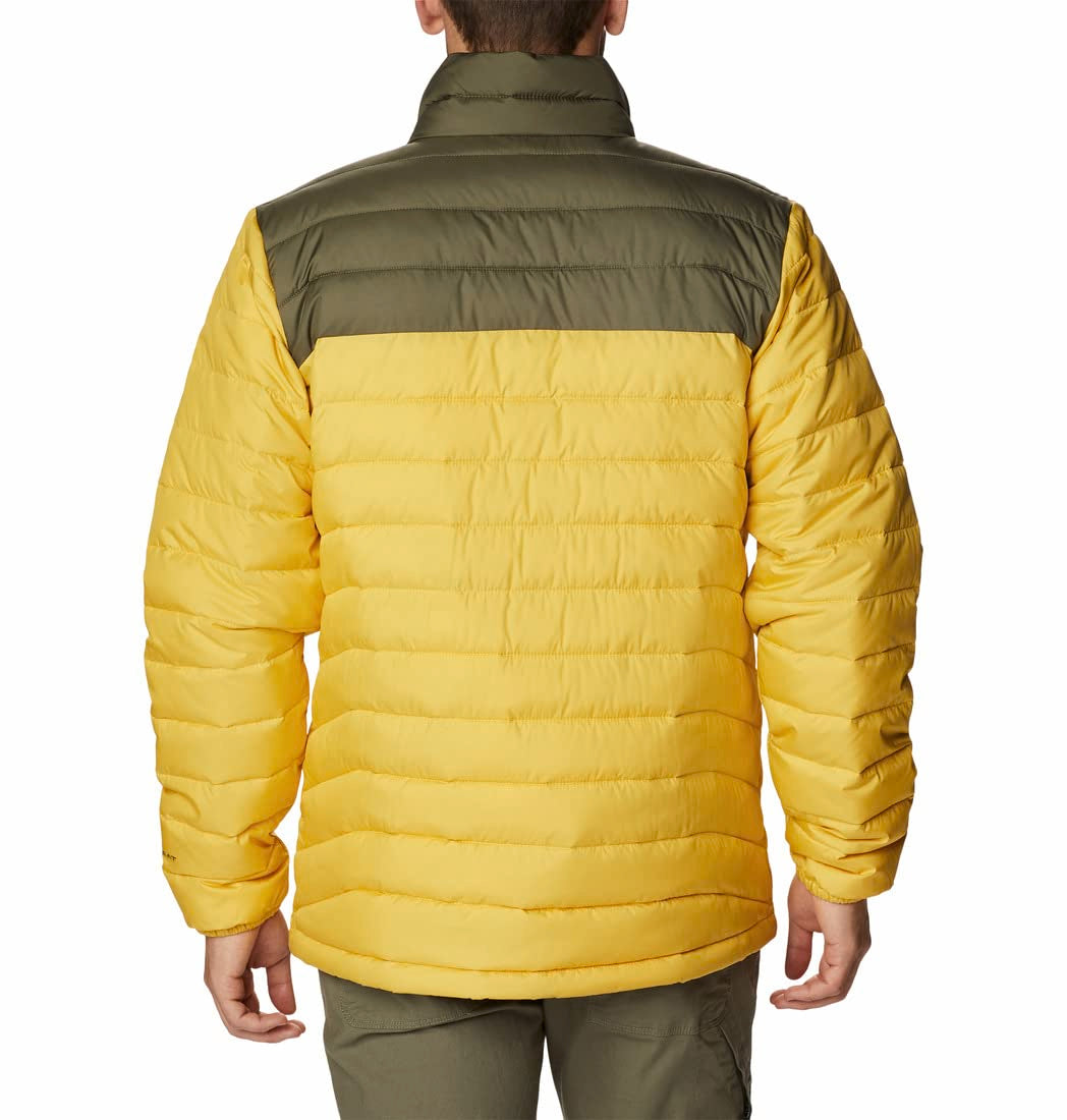 Columbia Mens Powder Lite Jacket, Golden Nugget, Stone Green, L