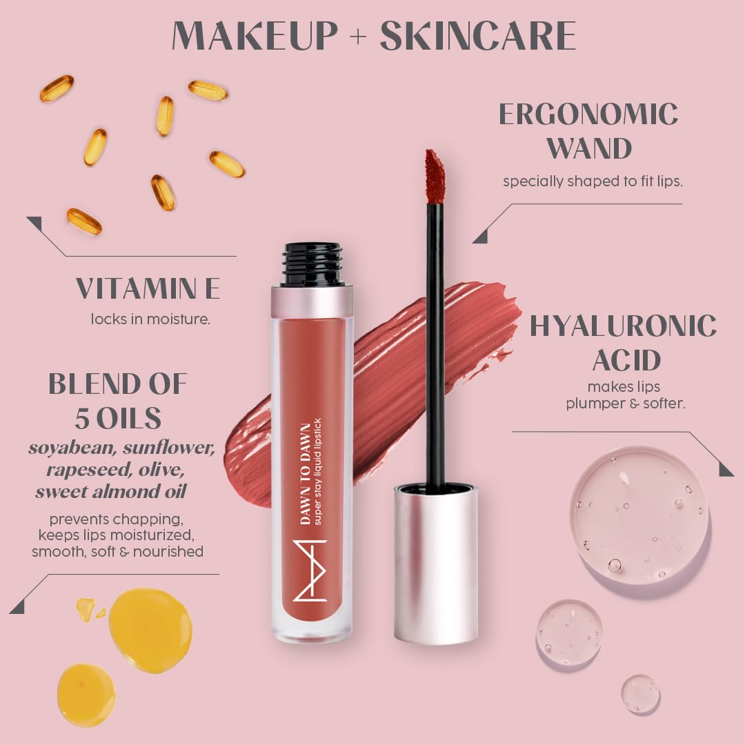 House Of Makeup Hydrating Liquid Lipstick | Nude Shades | Comfy Everyday Lipstick | 5 ml | Cinnamon Blush