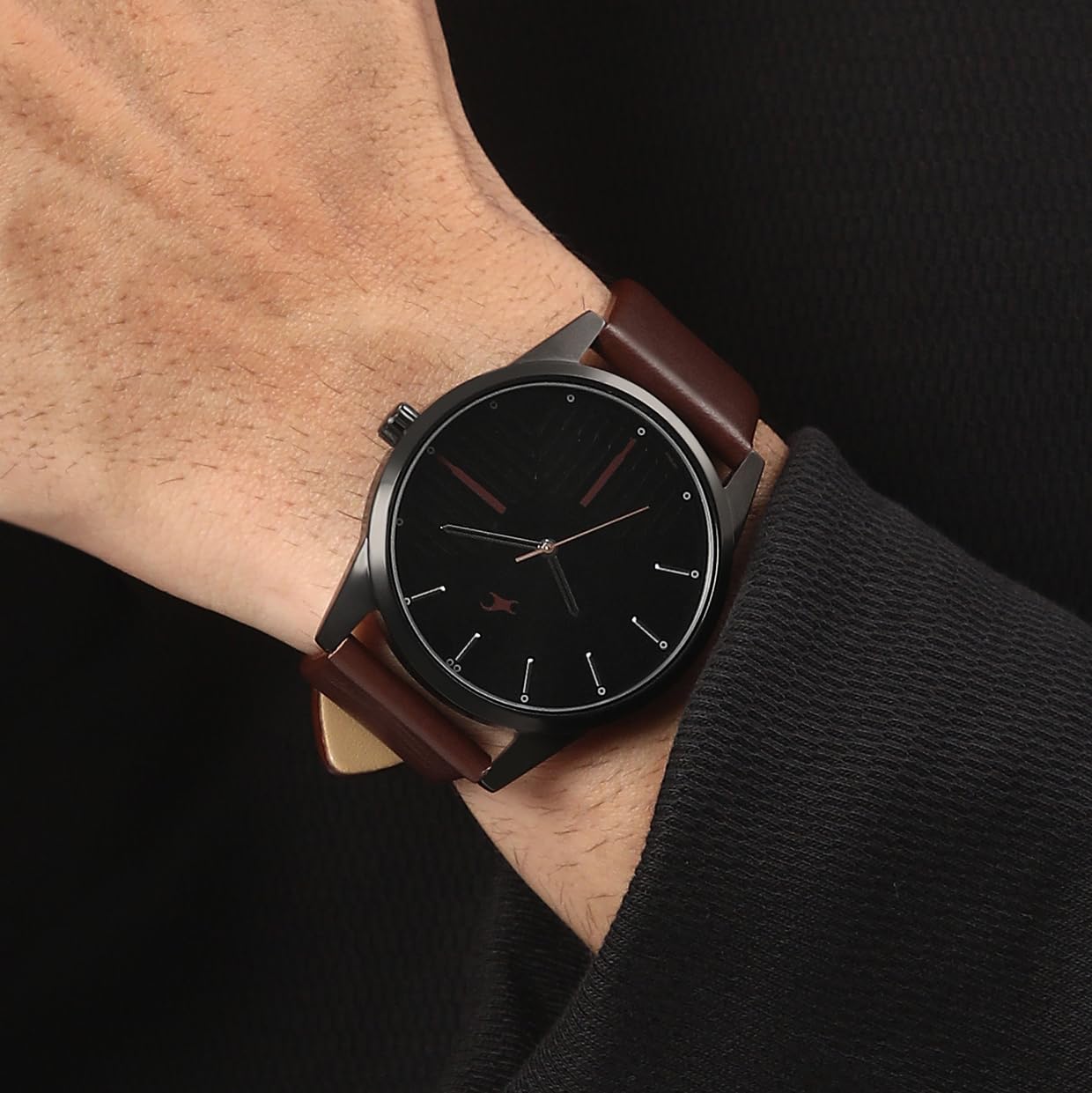 Fastrack casual analog black dial men's watch deals