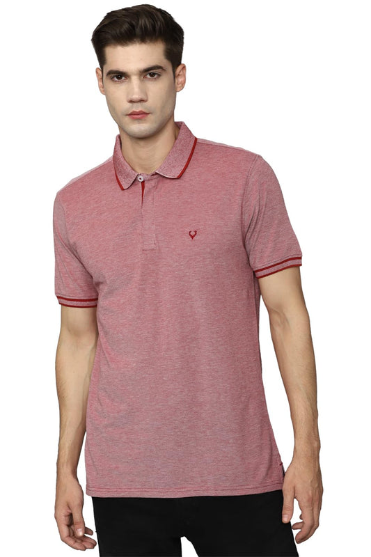 Allen Solly Cotton Men's Solid Regular FiT-Shirt (Askpcurgf681008_Red XL)