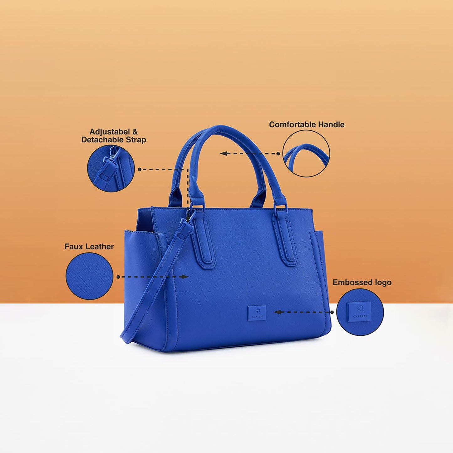 Caprese Candy Tote Bag for Women (Large, Cornflower)