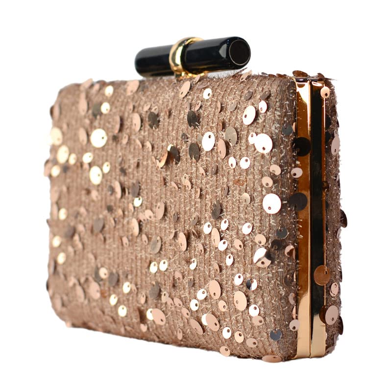 Artklim Beige With A Dazzle Of Sequin Clutch