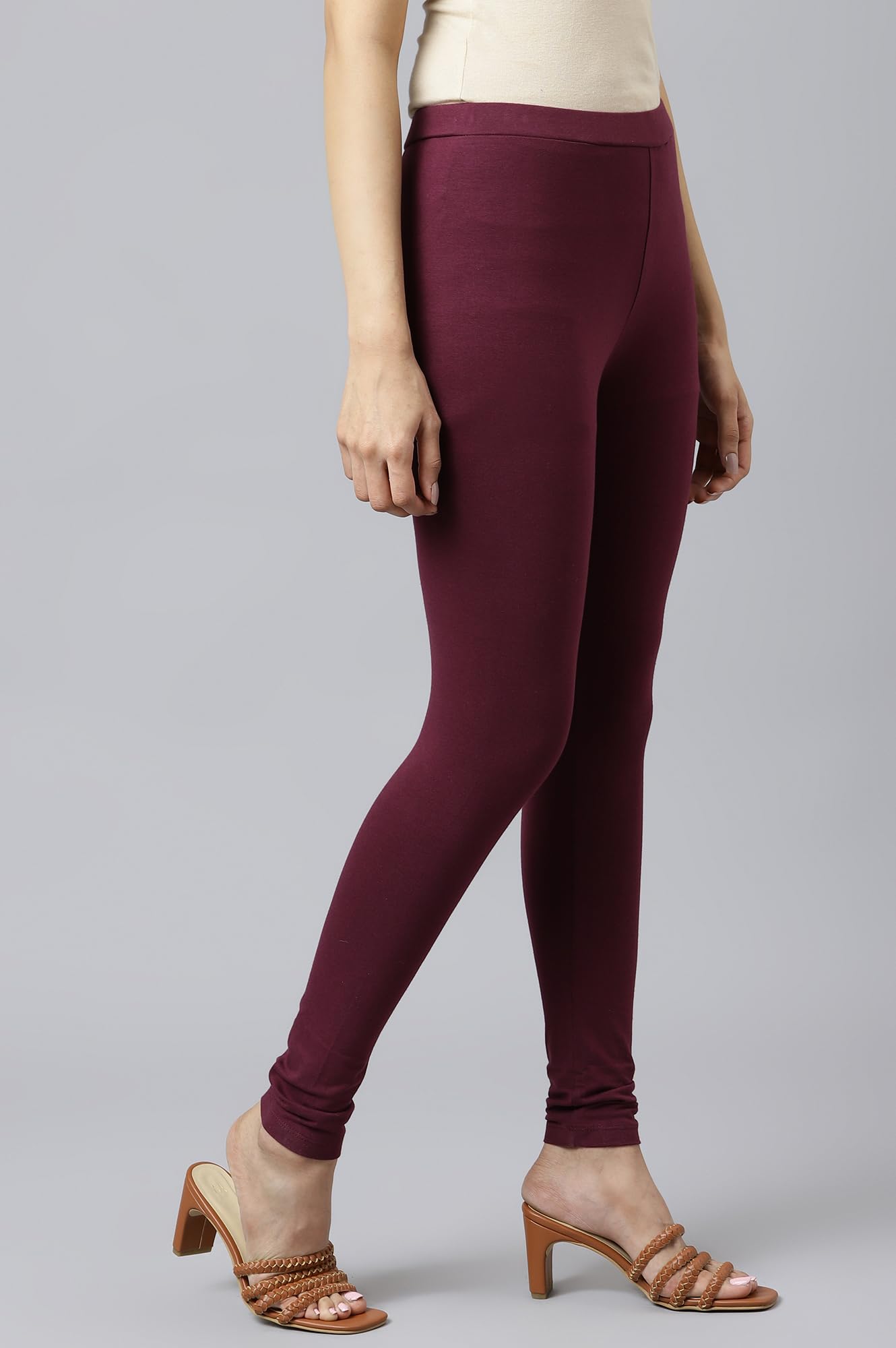 W for Woman women's Regular Tight (21AUW60105-216291_Wine_Purple)