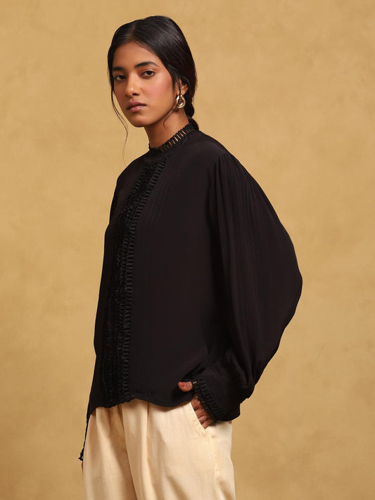 Ritu Kumar Black Full Sleeves Solid Shirt