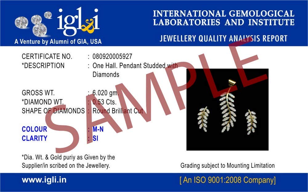 DISHIS 18K Yellow Gold Diamond Earring for Women