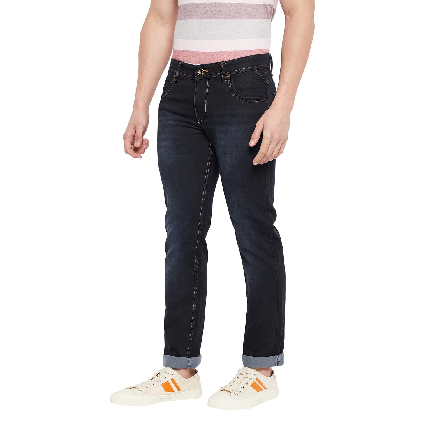 Duke Stardust Men Slim Fit Stretchable Jeans (SDD5180_D.Blue_32)