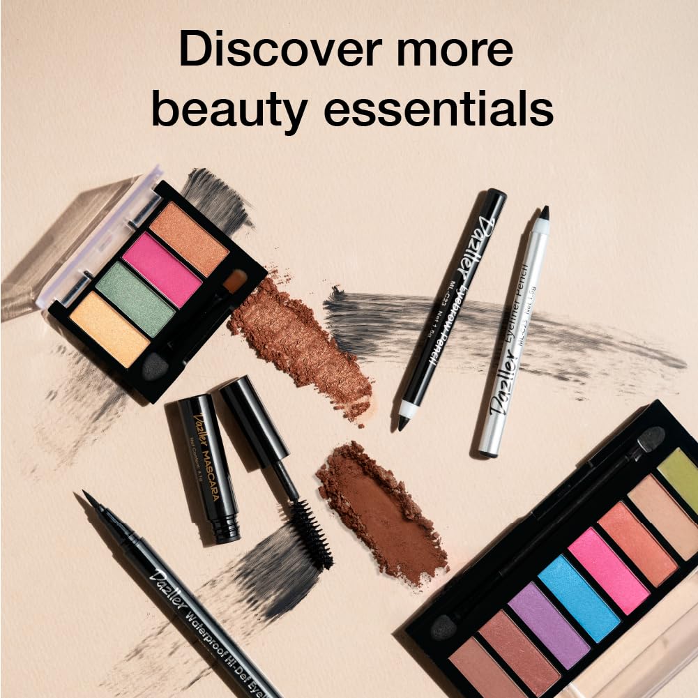 DAZLLER Liquid Eyeliner Waterproof, 9.5Ml, Black + Blue, Smudge-Proof, Matte Finish, One Stroke Application, Long-Lasting, Deeply Pigmented, Lightweight, Quick-Drying