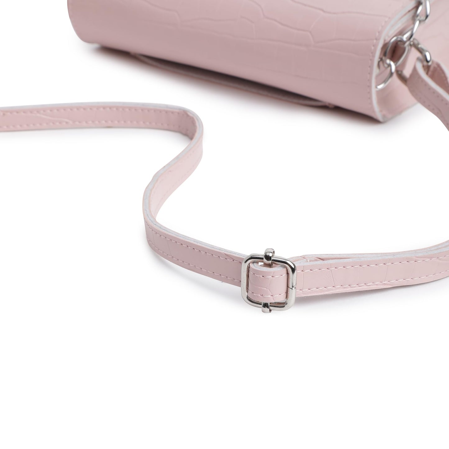 Fastrack Party Sling Bag for Women |Stylish and Structured Handbag for Girls, Ladies, Women | Textured Bag Made of faux Leather (pink)