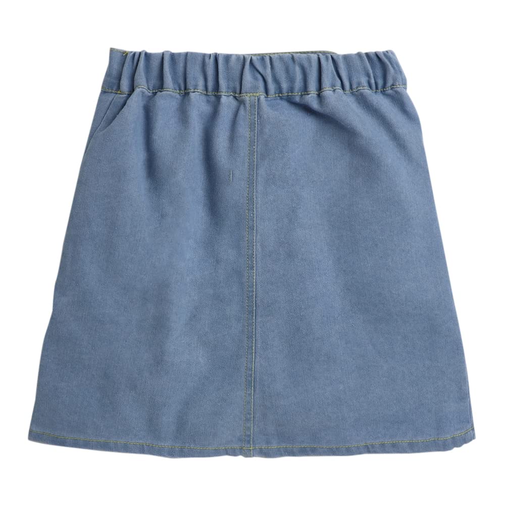 Hopscotch Cotton Girls Floral Embroideshirtskirt Set In White Color For Ages 7-8 Years