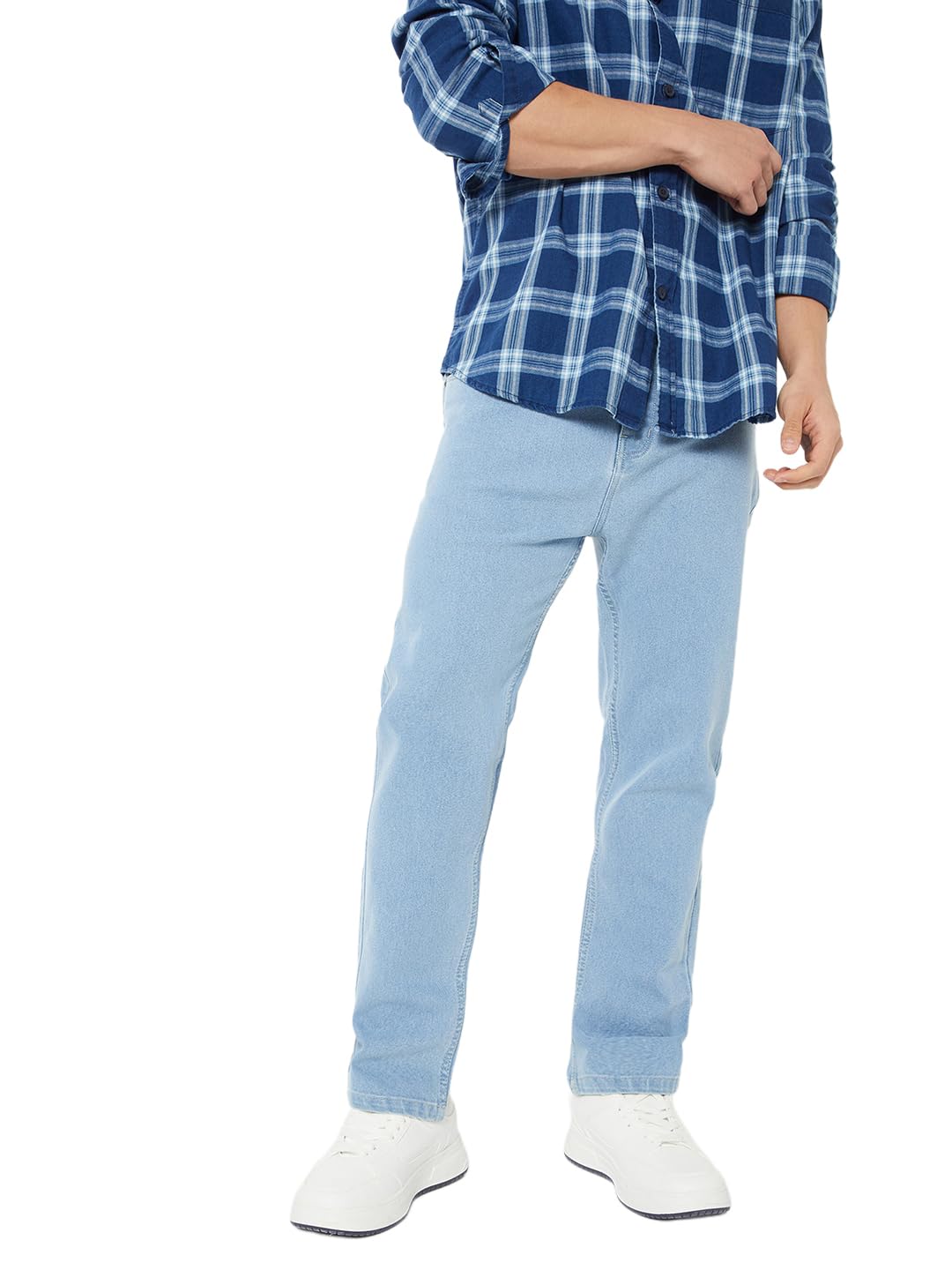 Max Men Washed Carrot Fit Jeans (Blue_30)