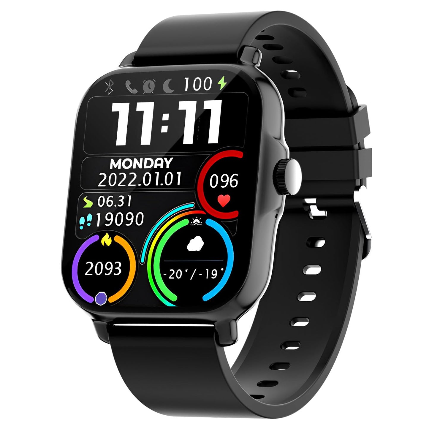 Kratos SW14 Smart Watch for Men and Women with Bluetooth Calling, 1.85" HD Display, IP67 Water Resistant, Long Battery Life, 25+ Sport Modes,SpO2 & Health Monitoring, Smart Watch with 200+ Watch Face