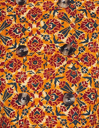 Rangriti Women Mustard Cotton And Flex A Line Jacket_34