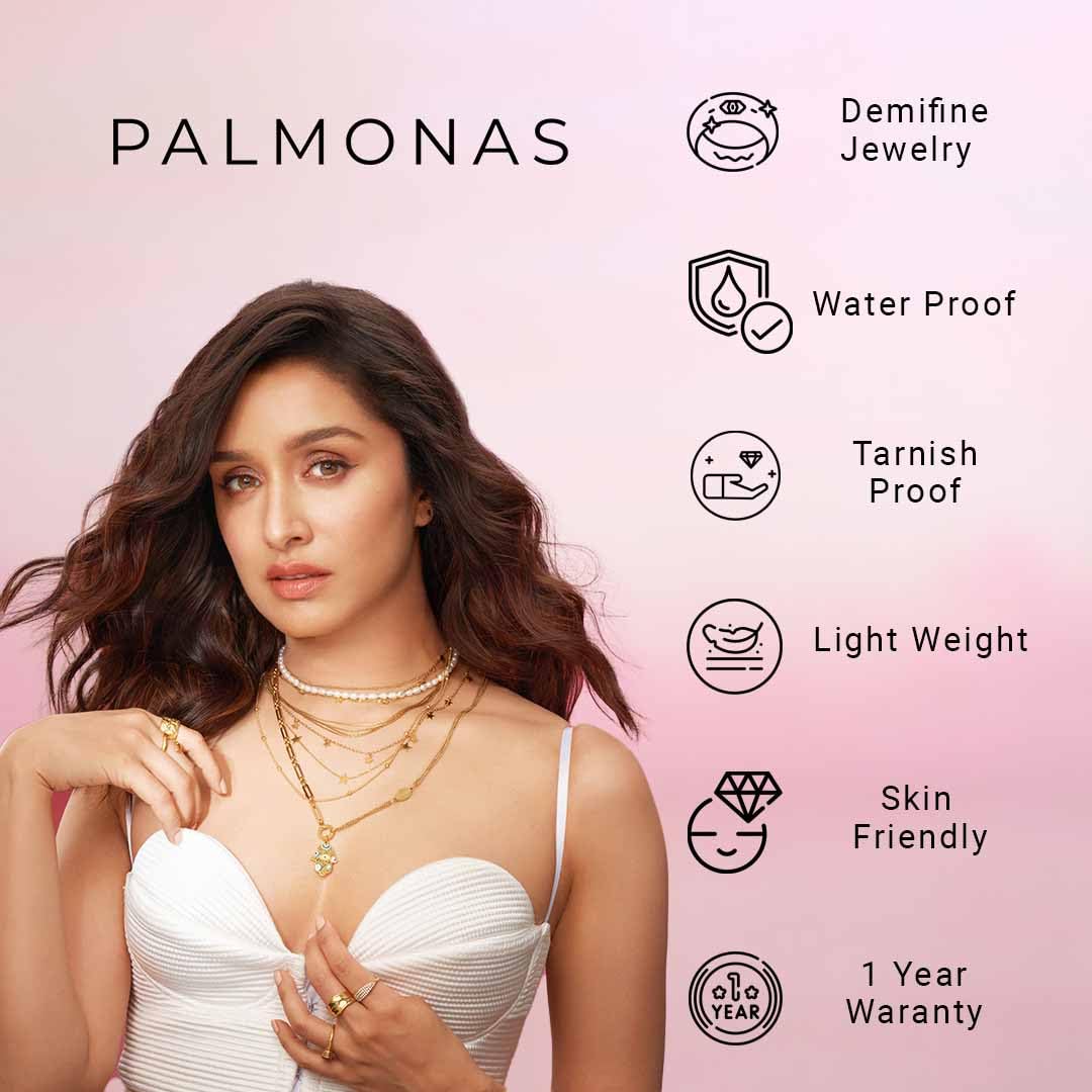 PALMONAS Gold Loop Stud Earring for Women - Gift for Girls & Women | Waterproof & Anti-Tarnish Earrings