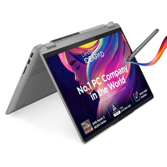 Lenovo IdeaPad Flex 5 AMD Ryzen 5 5625U (16GB RAM/512GB SSD/14 (35.5cm)/WUXGA IPS/Windows 11/Office Home 2024/Lenovo Digital Pen/1Yr ADP/Grey/1.5Kg), 82XX00G4IN Convertible Laptop