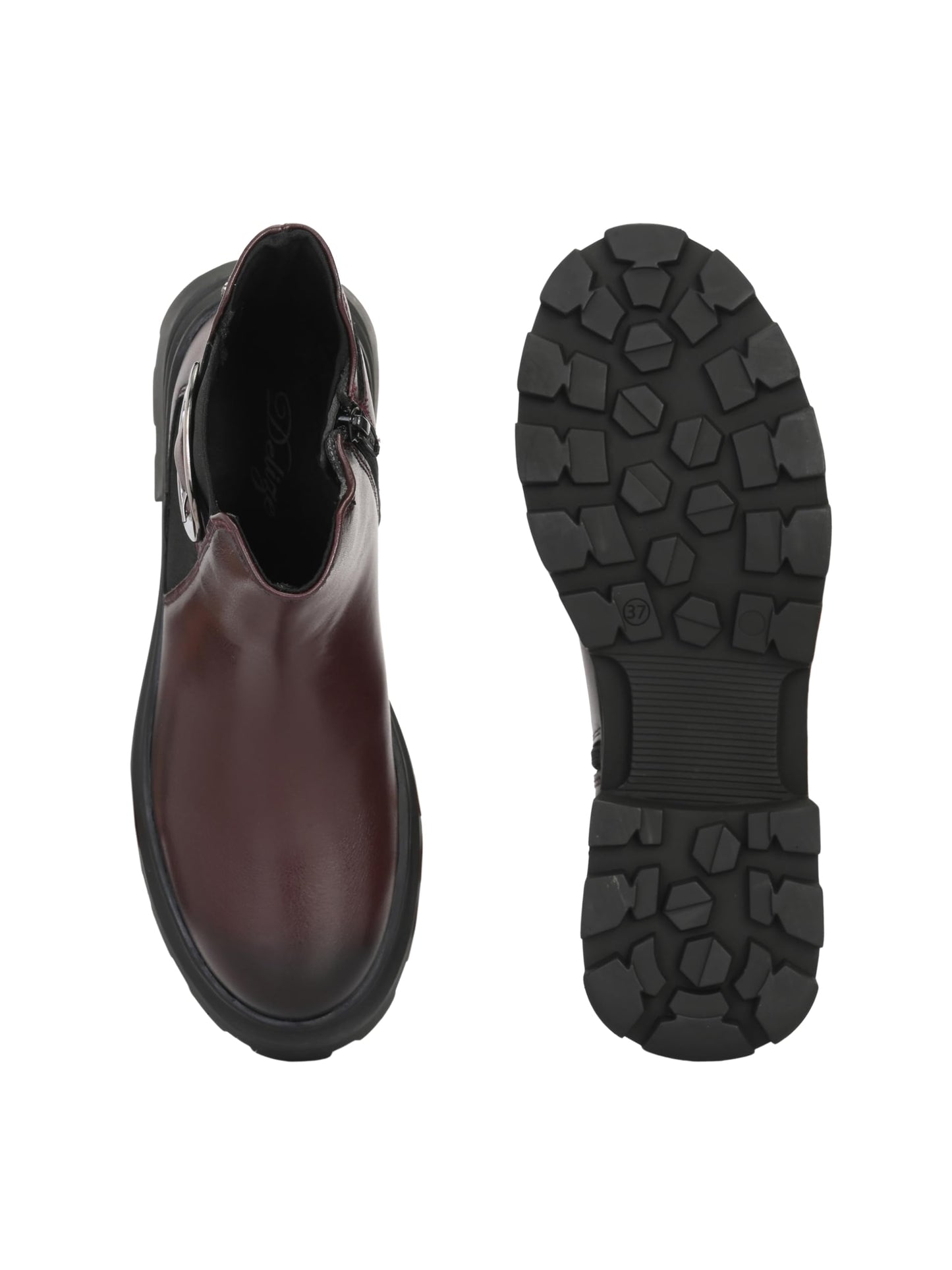 Delize Cherry Lightweight Women chelsea ankle boots with buckle detail and track outsole 67305-39