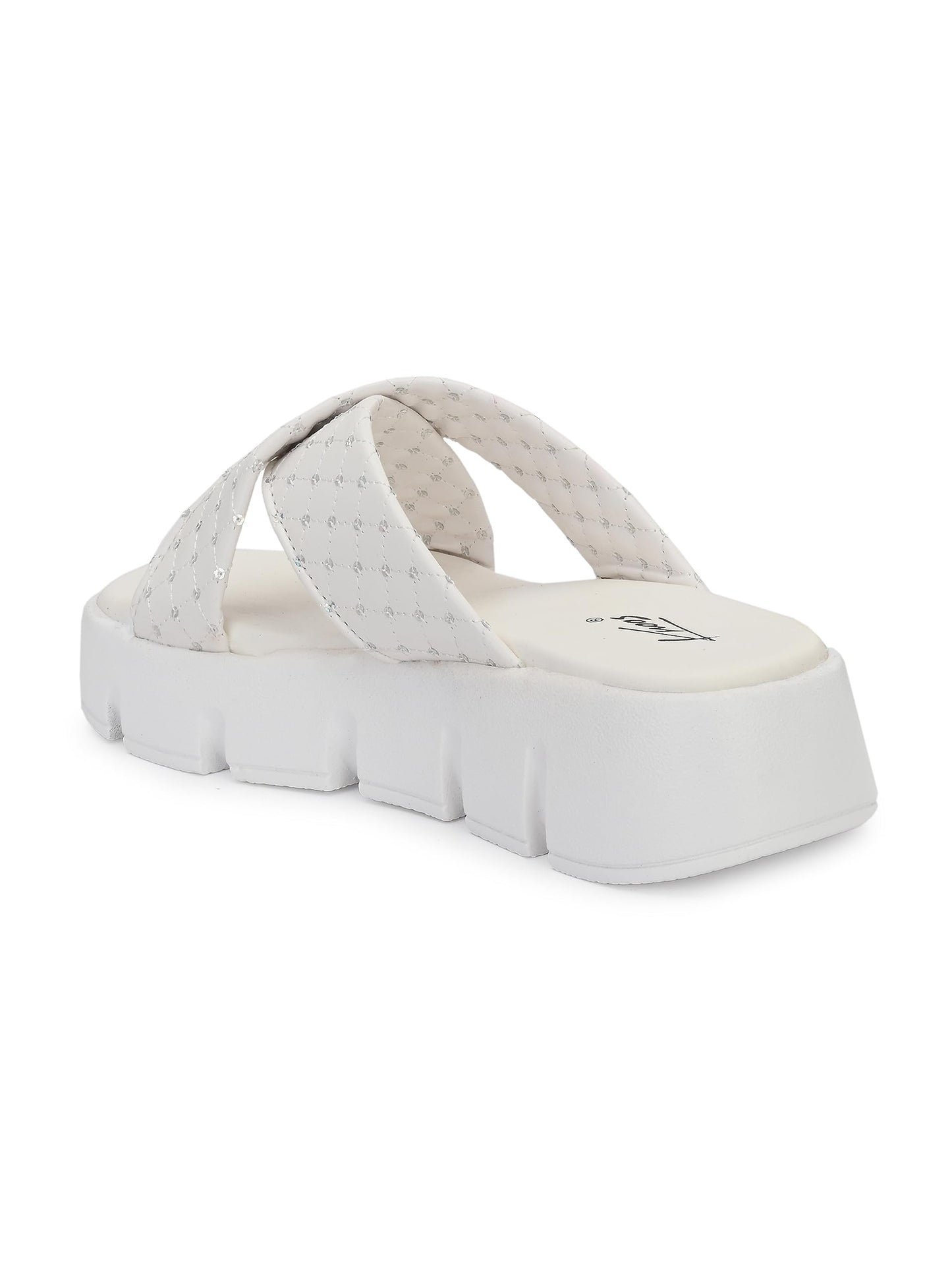 KNOOS Women Flatform Heels White
