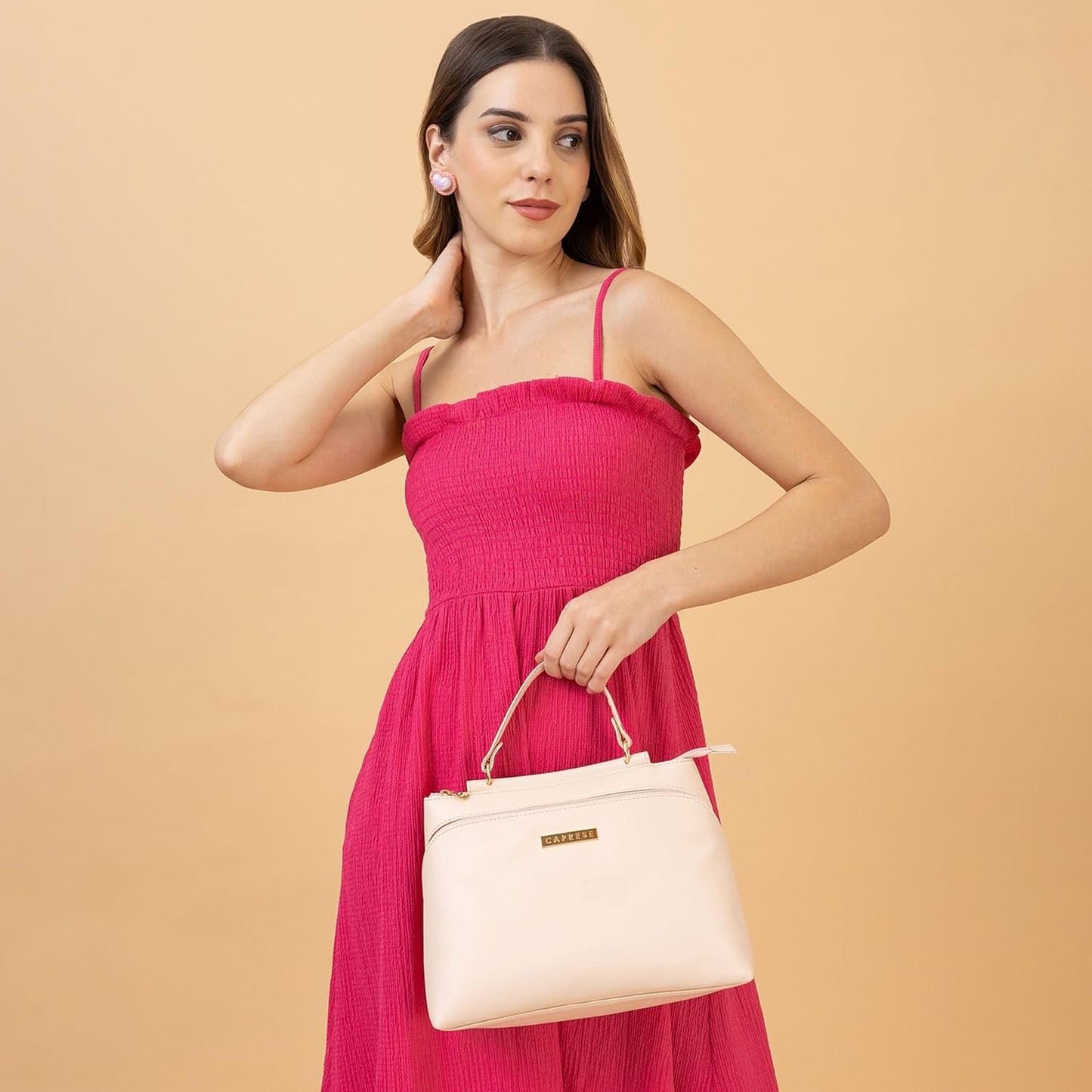 Caprese womens FERNANDA S Small BEIGE Satchel