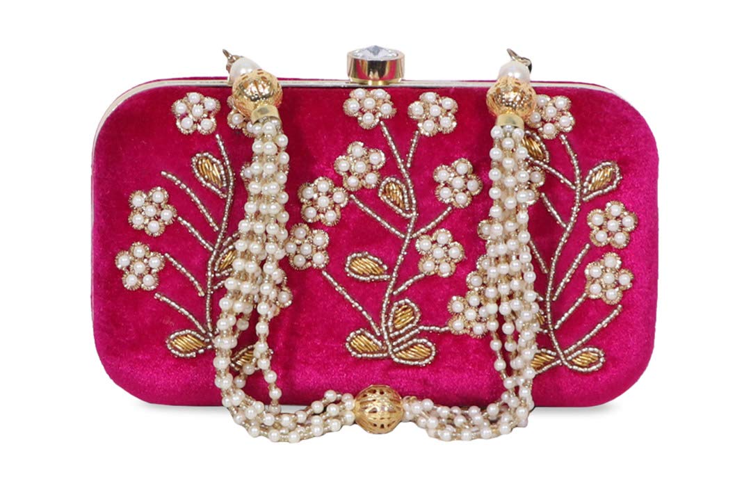 DUCHESS Women's Clutch (Gold) (Fuchsia)