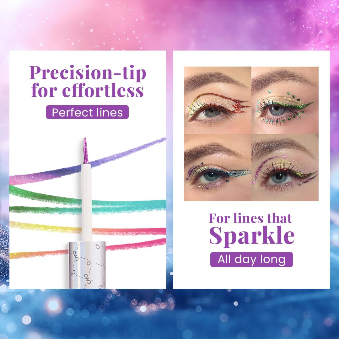 Charmacy Milano Stellar Duo-Chrome Eyeliner - Cabella 6, Smudgeproof, Quick Dry & Long Lasting Eyeliner, Vibrant Eye Makeup For Women, 8 Shades (1.5 gms)