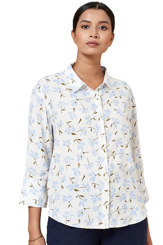 Annabelle by Pantaloons Women's Comfort Fit Shirts (110135586004_White