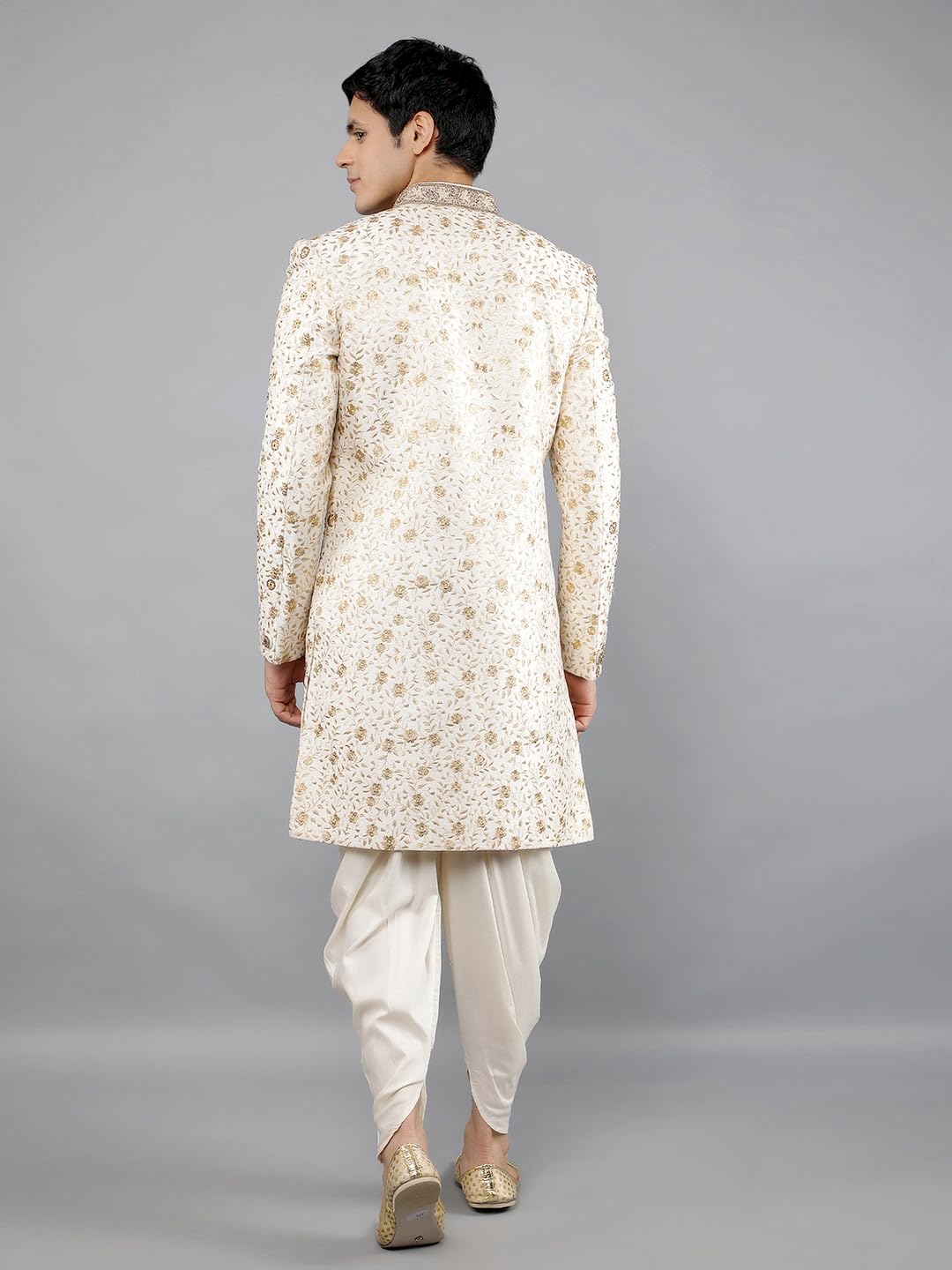 Manish Creations Men's Floral Embroidered Sherwani Set