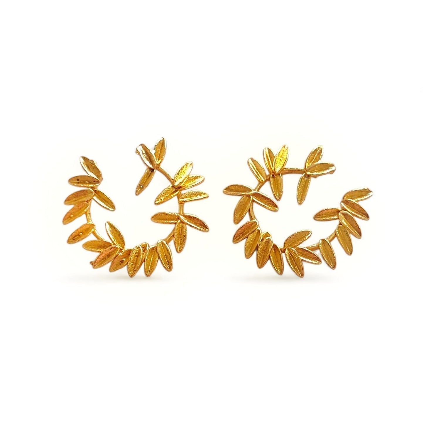 Jiaara Handcrafted Pure Brass Golden Earrings | Gold Plated Trendy Earrings Demifine For Women & Girls | Latest Stylish Fashion Jewelry, Elegant & Chic Earrings For Everyday Wear & Special Occasions