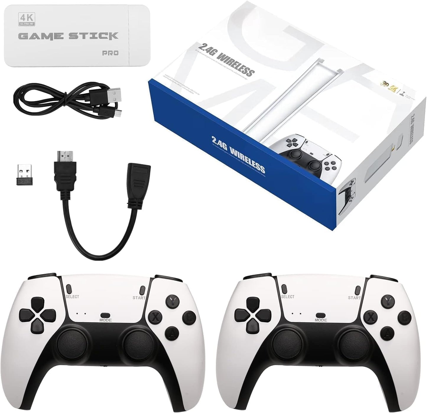 New World M15 Gaming Console with Game Stick, 1080p HD, Plug & Play TV Video Game Set for 2 Player, 2.4G Wireless, 10 Emulators,