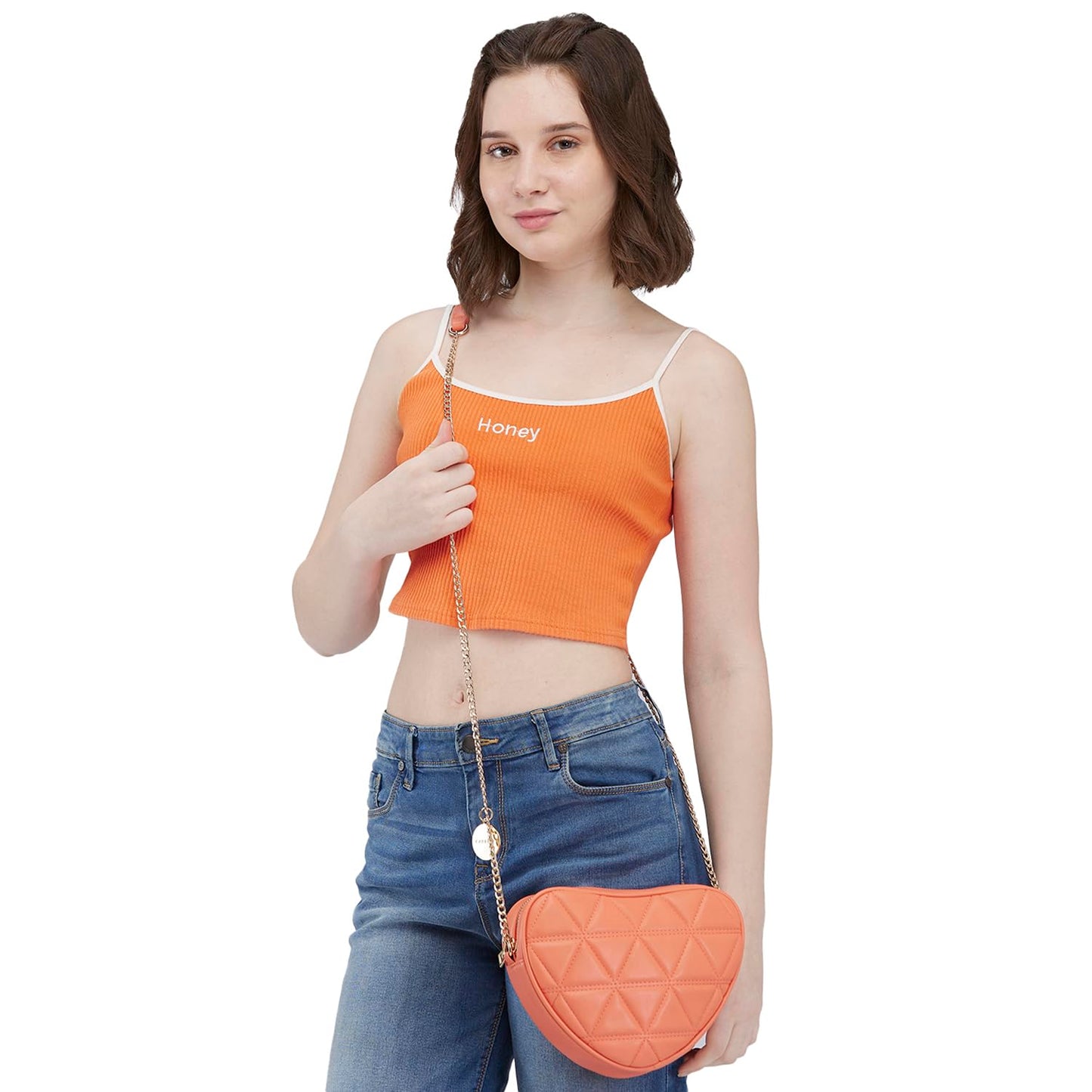 Caprese Hearty Sling Bag for Women (Small, Coral)