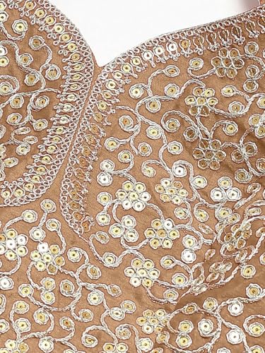 AG Clothing Women's Net Semi Stitched Lehenga Choli With Dupatta | Dori And Sequin Embroidery Pattern | Traditional, Wedding, Ethnic Wear Lehenga (AD-EUPHORIAm-VOL4-3605-Brown)