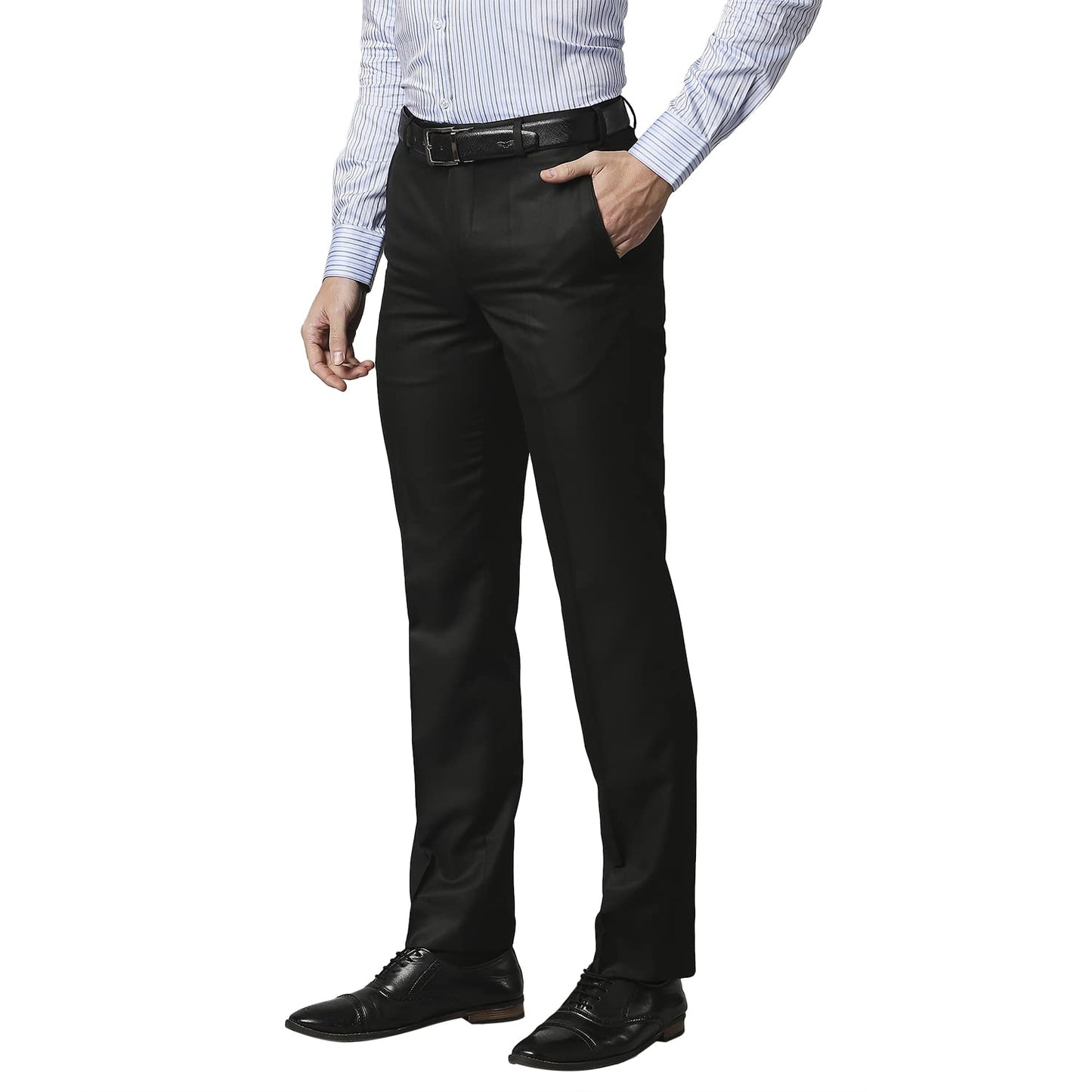 Park Avenue Black Trouser (Size: 34)-PMTX06505-K8