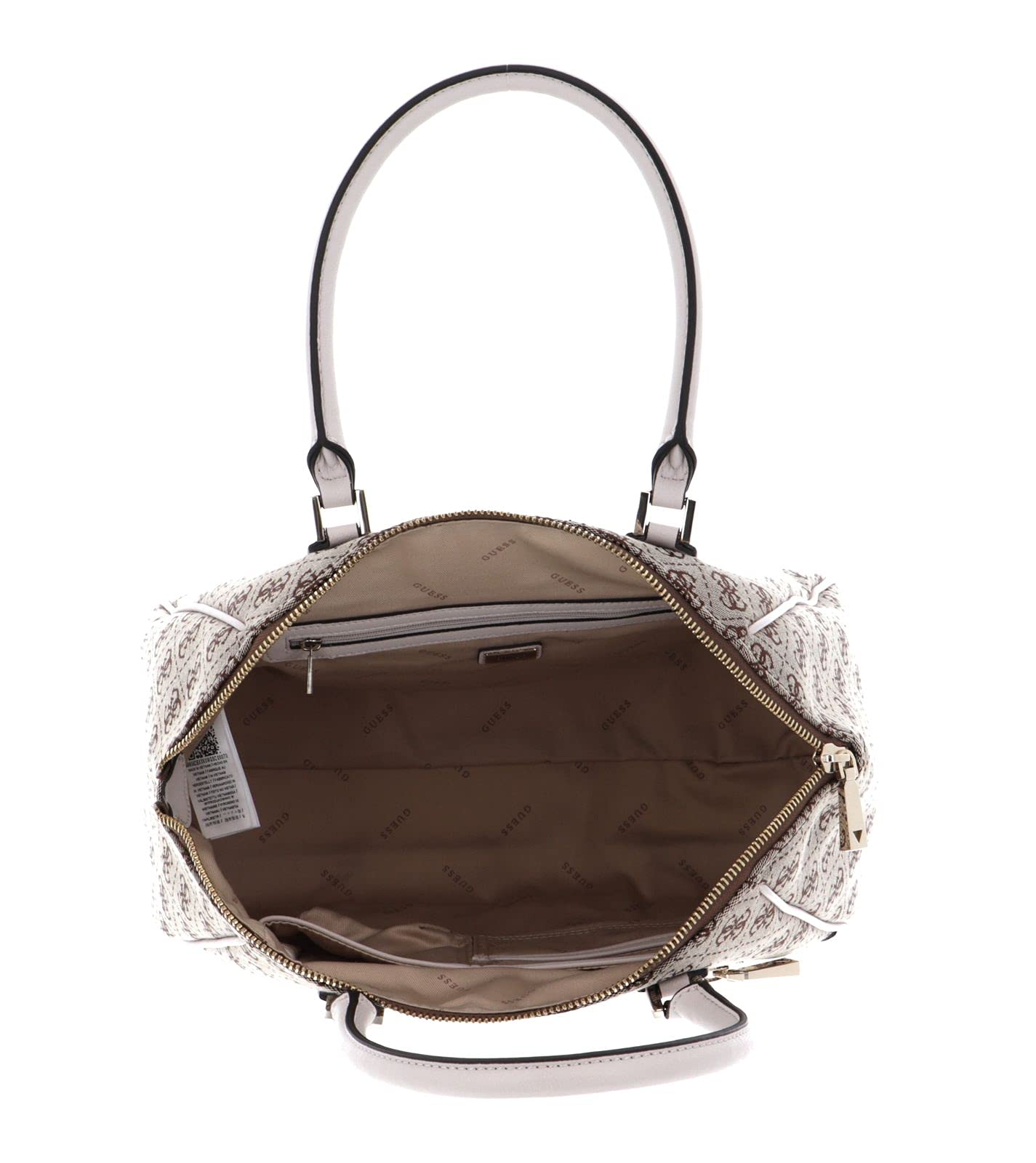 GUESS Frankie Uptown Satchel, Brown Logo, One_size