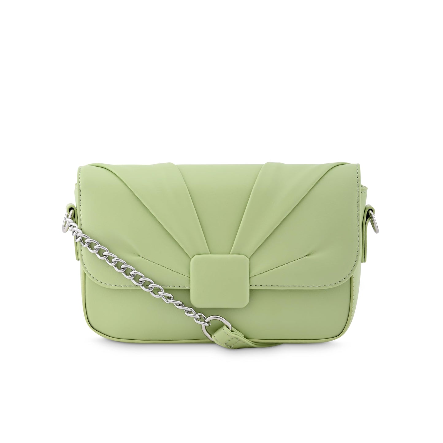 Fastrack Sling Bag for Women | Semi PU Handbag with Top Zipper & Button Flap Closure | Stylish Crossbody with Chain Sling Strap for Casual & Party Use