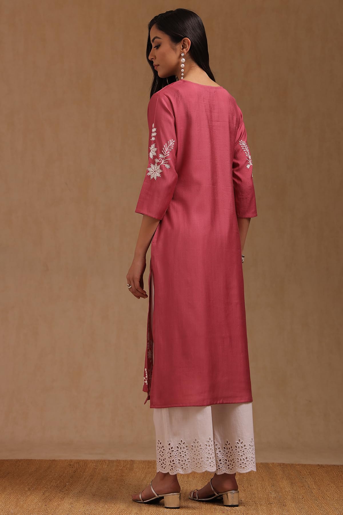 Soch Women's Viscose Blend Embroidered Kurta