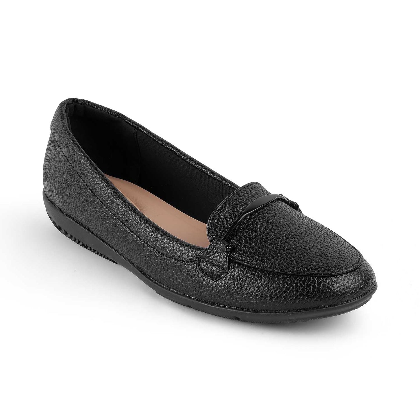 tresmode RUJER Women's Loafers Shoes Black, 3 UK / 36 EU - Round Toe Ladies Comfortable Soft Casual Footwear - Closed Back Vegan Friendly Durable