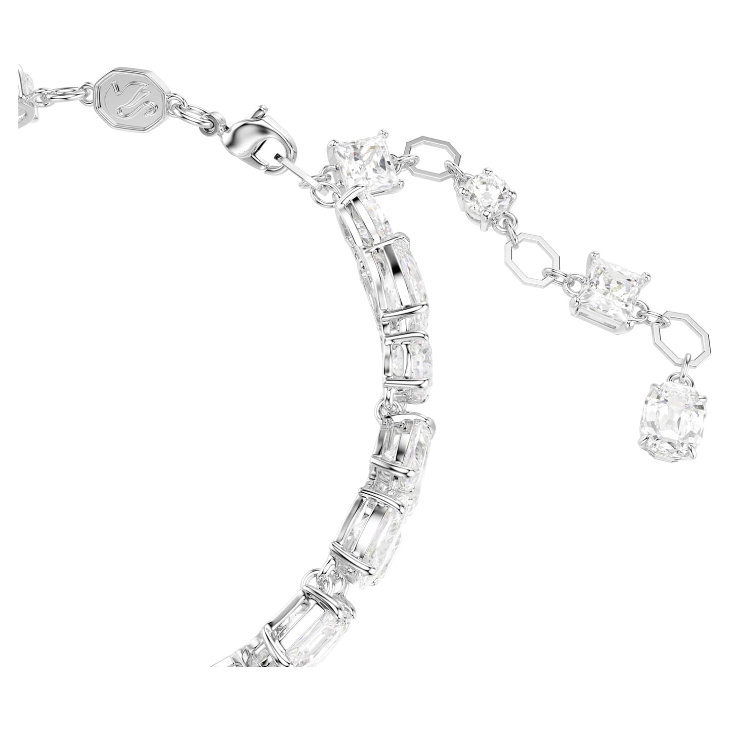 Swarovski Mesmera bracelet, Mixed cuts, White, Rhodium plated