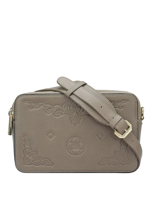 Da Milano Genuine Leather Grey Sling Bag (Small) (01555)