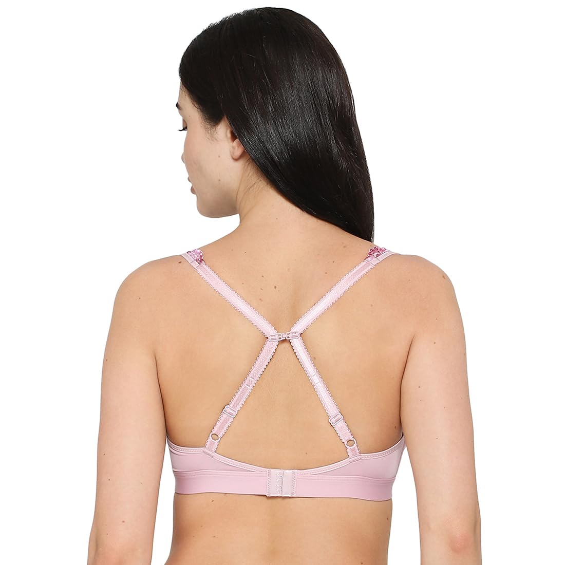 Embrace Lace Non Padded Non Wired 3/4th Cup Bridal Wear Medium Coverage Lace Bralette - Light Pink (38)