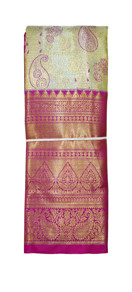VFCollections Women's Kanchipuram Silk Pure Pattu Sarees With Blouse (VFC632-1)