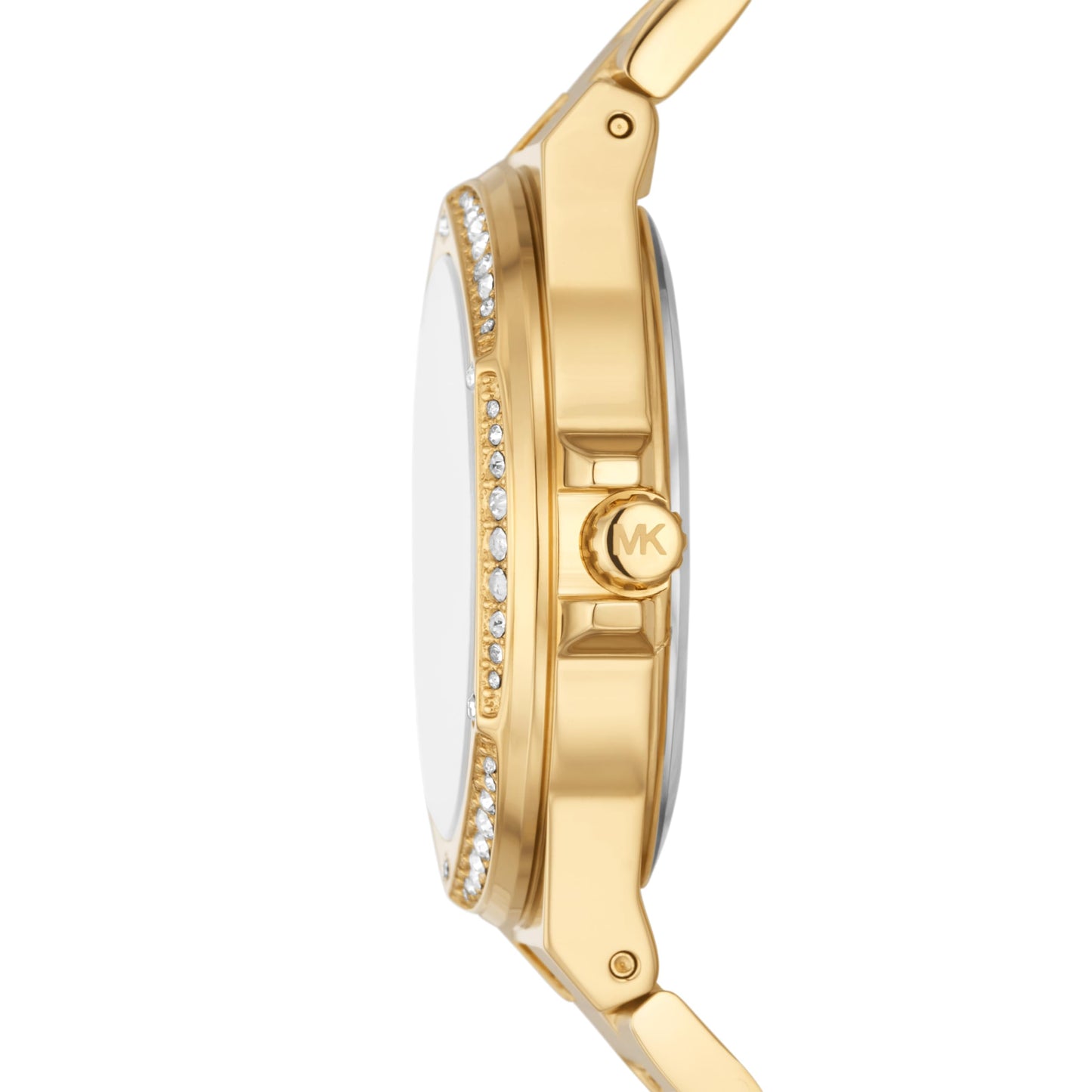 Michael Kors Stainless Steel Lennox Analog Gold Dial Women Watch-Mk7229, Gold Band