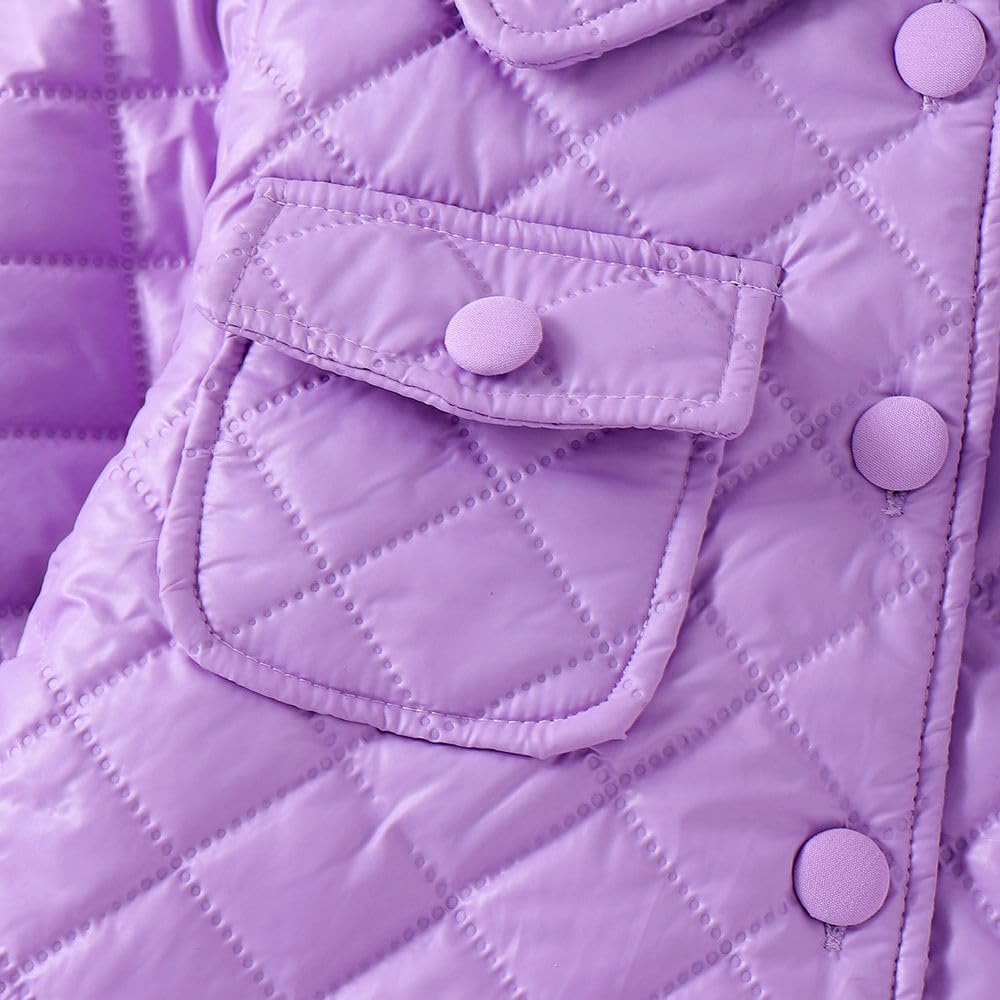 Hopscotch Girls Full Sleeves Textured Print Purple Jackets For Ages (4-5 Years)